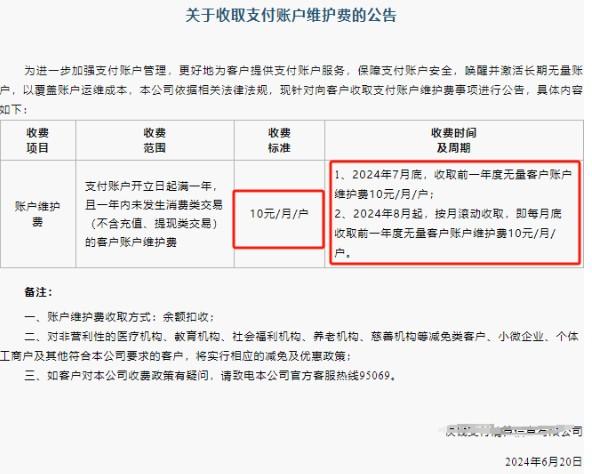 快錢POS機(jī)每月收取10元賬戶維護(hù)費(fèi)，一年120元